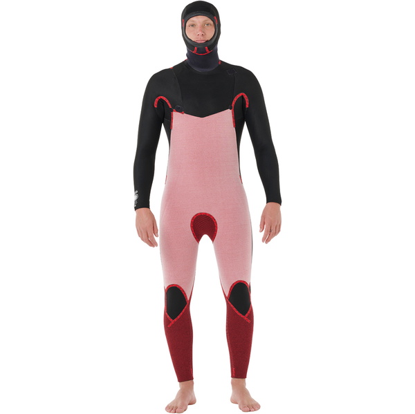 2026 Rip Curl Heren Dawn Patrol 6/4mm Met Capuchon Borst Ritssluiting Wetsuit 16NMFS - Black
